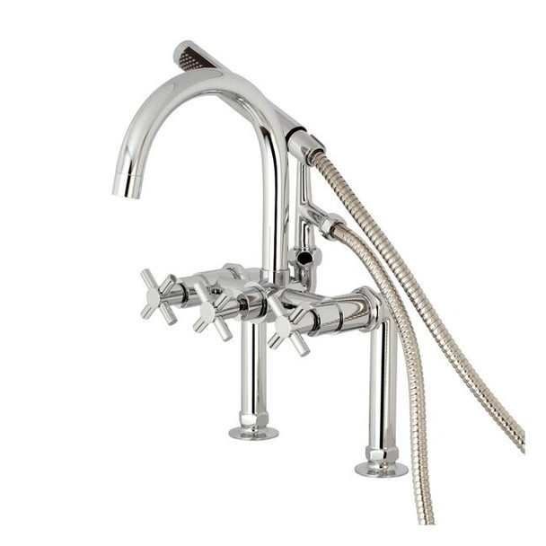 Deck-Mount Clawfoot Tub Faucet, Polished Chrome, Deck Mount