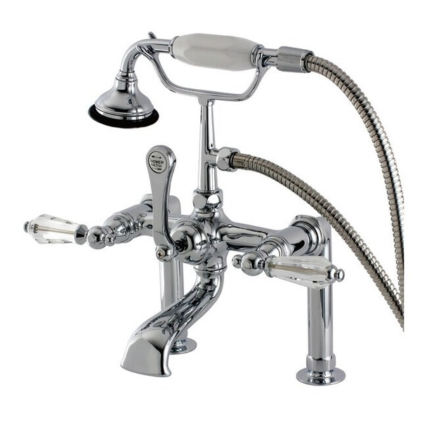 Deck-Mount Clawfoot Tub Faucet, Polished Chrome, Deck Mount