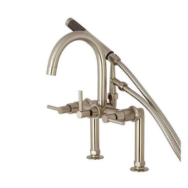 Deck-Mount Clawfoot Tub Faucet, Brushed Nickel, Deck Mount