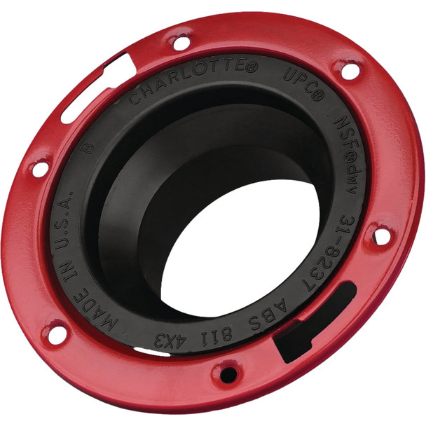 Charlotte Pipe 4 In. x 3 In. ABS/DWV Closet Flange ABS 00811  0600HA
