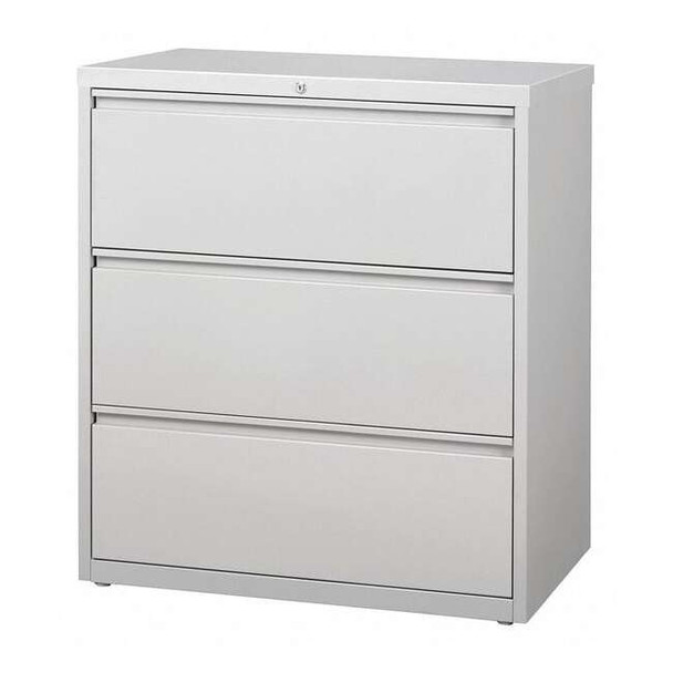 Hirsh 36" W 3 Drawer Lateral File Cabinet, Light Gray,  A4/Legal/Letter 17635