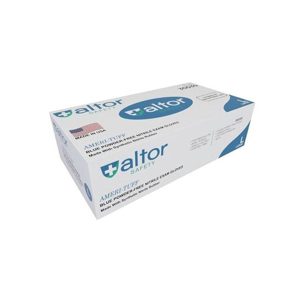 Altor Safety Disp Gloves,6ml,BL,L, PK100 30030