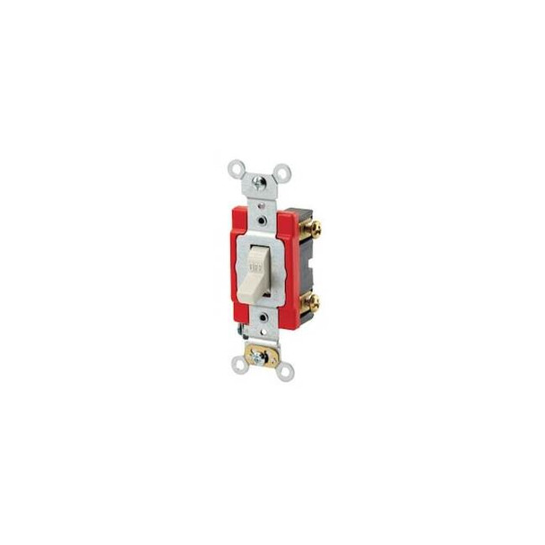 Leviton WallSwitch,1hp,Toggle,20A,LightAlmond 1221-2T