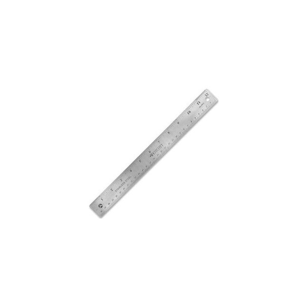 Westcott Stainless Steel Ruler with Non Slip Cork Base 12"" Long 1 Each
