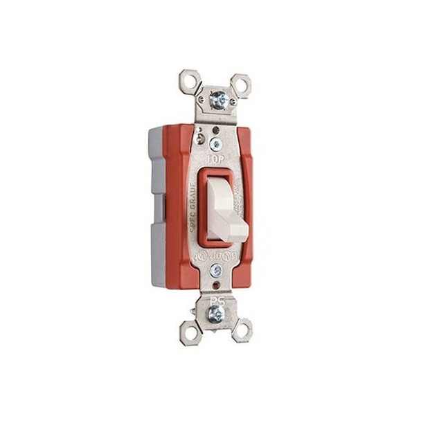 Pass & Seymour Wall Switch, 2 hp, Toggle, 20 A, White PT20AC3w