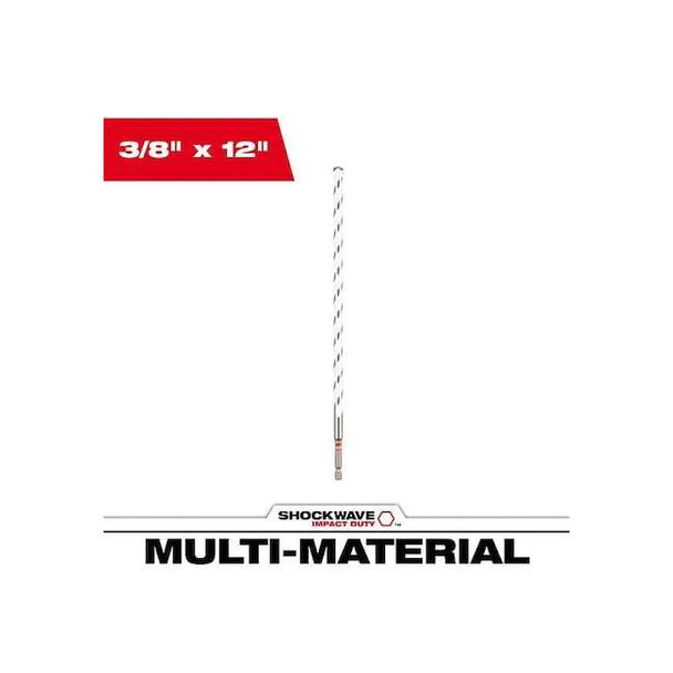Milwaukee Tool Drill Bit,12" L,3/8" Sz,Carbide 48-20-8891