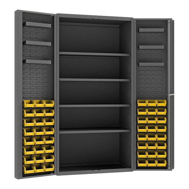 Extra-Heavy Duty Bin Cabinet, 36 in W, 72 in H, 24" D, 48 Bins