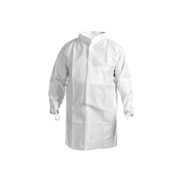 Kimtech Kimtech A7 Lab Coat, SMS, Snaps Closure, White, L, 30 PK 47656