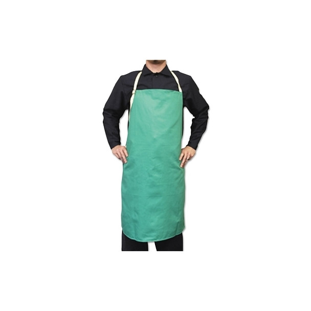 Flame-Retardant Cotton Sateen Bib Apron, 24 in x 36 in, Visual Green