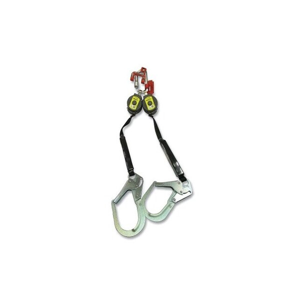 Turbolite™+ Twin Fall Limiter, Vectran, 11 ft L, Carabiner with G2 Connector, Locking Rebar Hook, 420 lb, 2 Legs