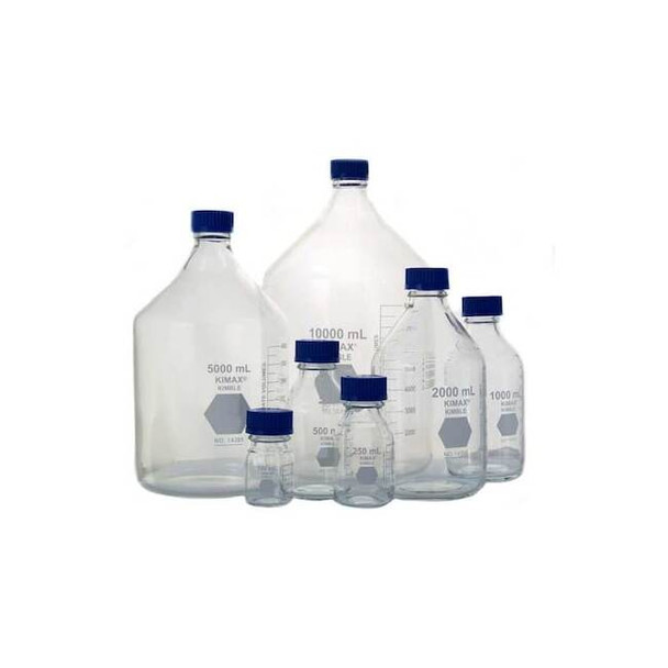 Kimble Chase Media Bottle,Borosilicate Glass,330 mm H 14395-5000