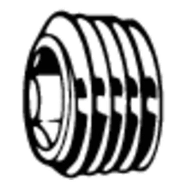 Socket Spoke Screw Plug, 20 mm Dia, Steel Plain, 10 PK