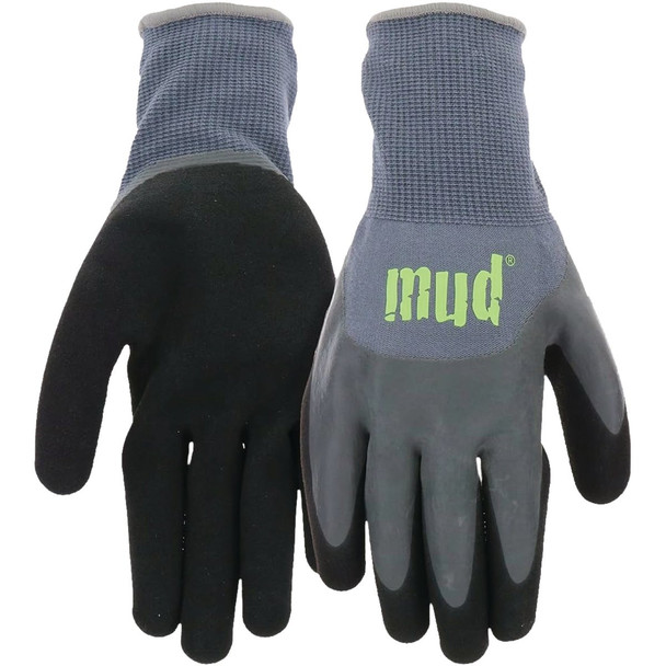 Mud Men's Bamboo Double Dip Gray Glove, M-L MD32011G-ML