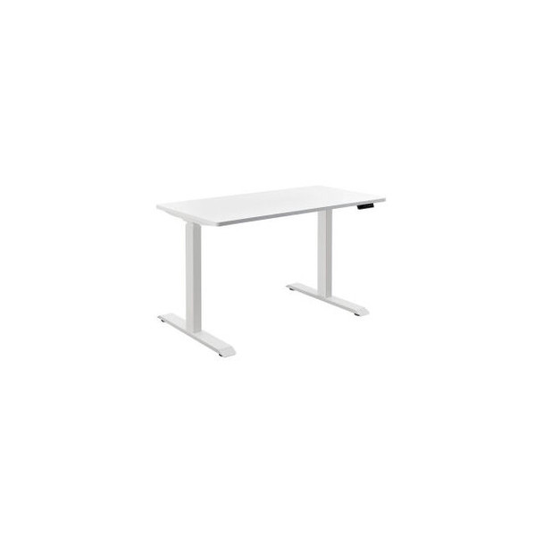 Interion Electric Height Adjustable Desk 48""W x 30""D White W/ White Base