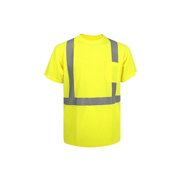 Condor Hi-Vis T-Shirt, 2, R, Polyester, Yellow, L 857FP7