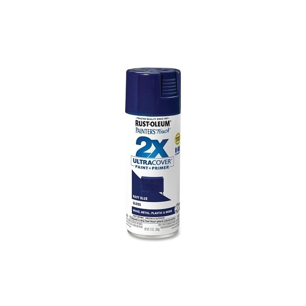Painter's Touch® 2X Ultra Cover® Gloss Spray Paints + Primer, 12 oz, Aerosol Can, Navy Blue