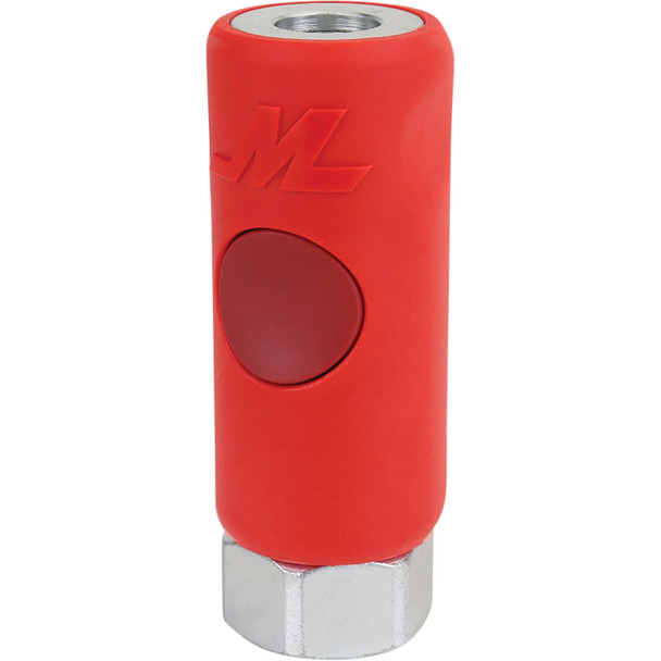 Push Button Safety Air Coupler, M-Style 1/4" FNPT S-715PB