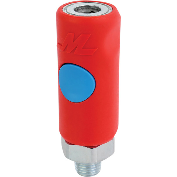 Push Button Safety Air Coupler, T-Style 1/4" MNPT S-786PB