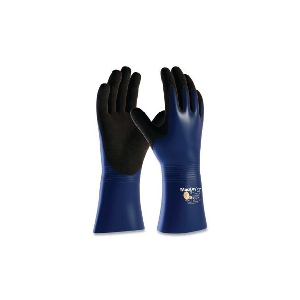 MaxiDry® Plus™ Nitrile Coated Hi-Performance Gloves, Small, Blue/Black