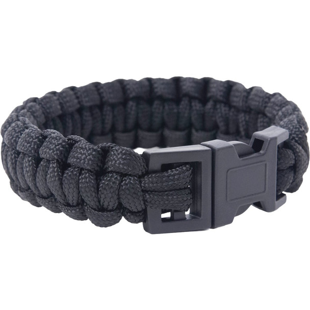 TruGuard Black Paracord 550 Diamond Braid Nylon Bracelet 644301