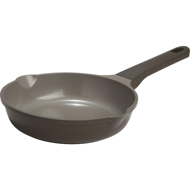 Epoca Aria 9-1/2 In. Cast Aluminum Fry Pan with 2 Pour Spouts, Charcoal