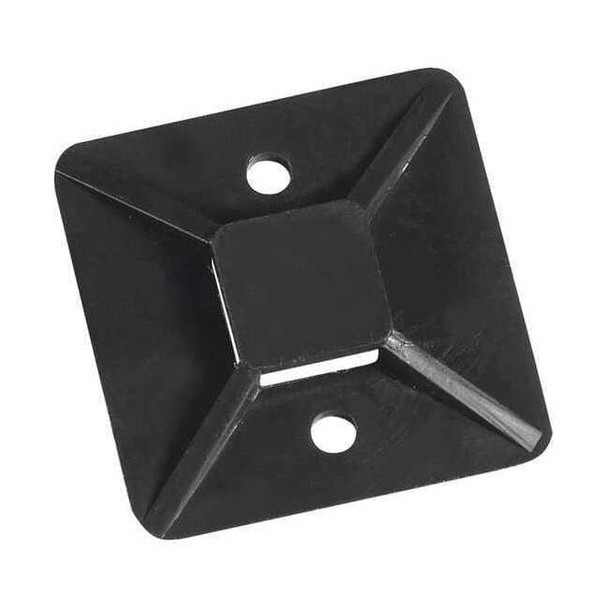 Partners Brand Cable Tie Mounts,1 1/2"x1 1/2",Black,PK100 CTM15B