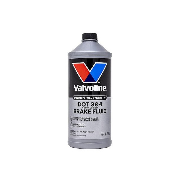 Valvoline Brake Fluid,DOT 3 4,Glycol,Yellow,12 oz 601458