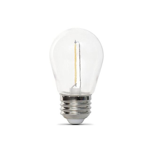 1 W, Compact LED Bulb, White, S14, 2200K Temp. Clear, Non-Dimmable, PK4