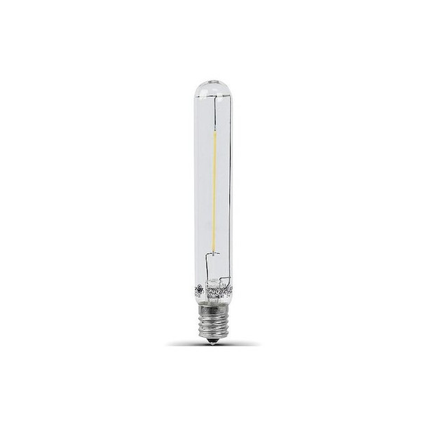 2 W, Compact LED Bulb, White, T6-1/2, 3000K Temp. Clear, Non-Dimmable
