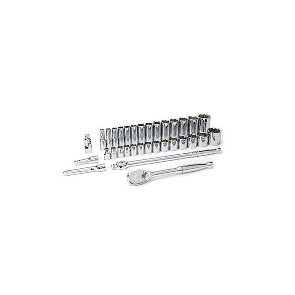 1/2" Drive Mechanics Tool Set SAE 33 Pieces 7/16" to 1-1/2" , Chorme