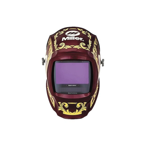 Miller Electric Welding Helmet,Black/Red/Yellow 296784