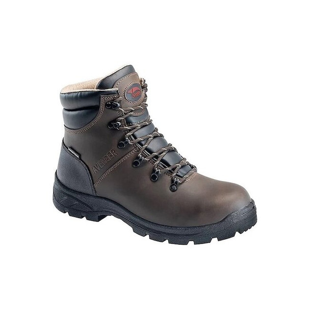 Men's 6-Inch Work Boot, 9 M, Steel Toe, 6 in H, Brown, A8225
