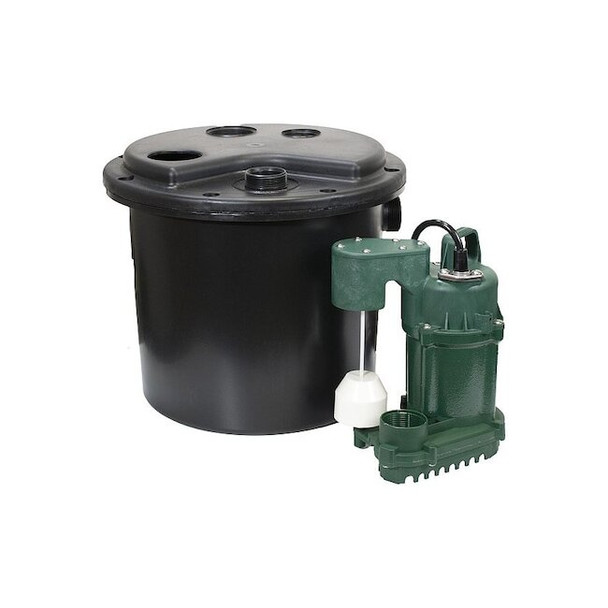 Zoeller SinkDrainPumpSystem,9ft,1/3hp,115VAC 1104-0007