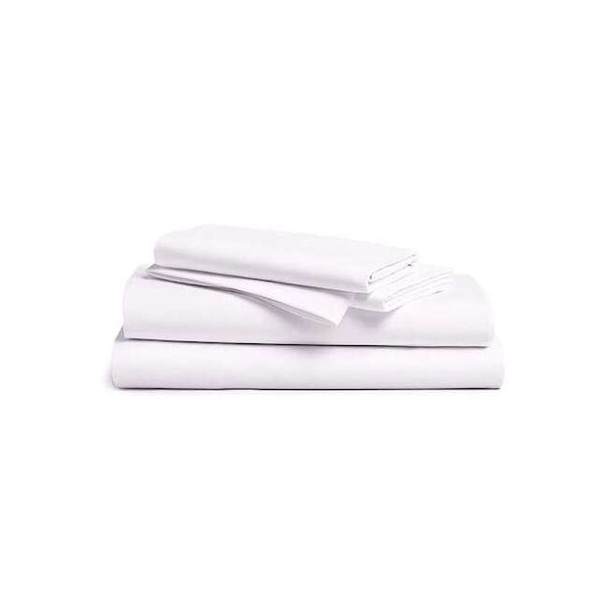 R & R Textile Flat Sheet,104 in L,White INT-107422