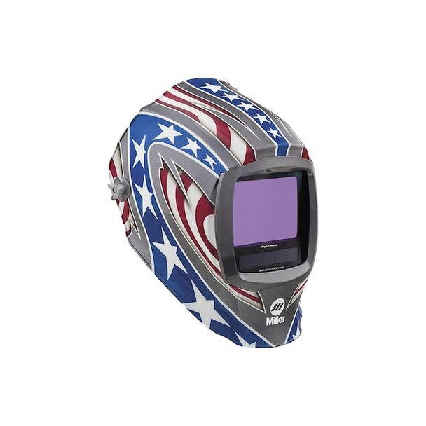 Miller Electric Welding Helmet,Blue/Gray/Red/White 296780