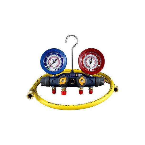 Yellow Jacket Manifold Gauge Set,5 ft L,3 1/8 in Gauge 46022