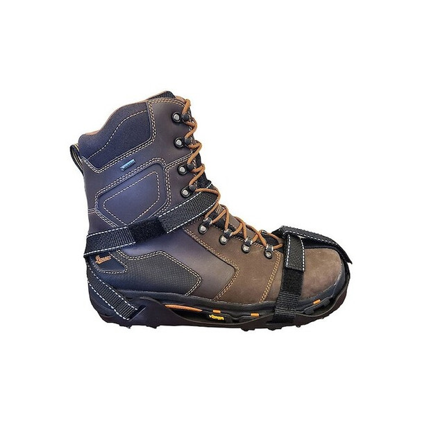 Full Foot Ice Traction Overshoe, Heel Coverage, Hook and Loop, Steel, Stud