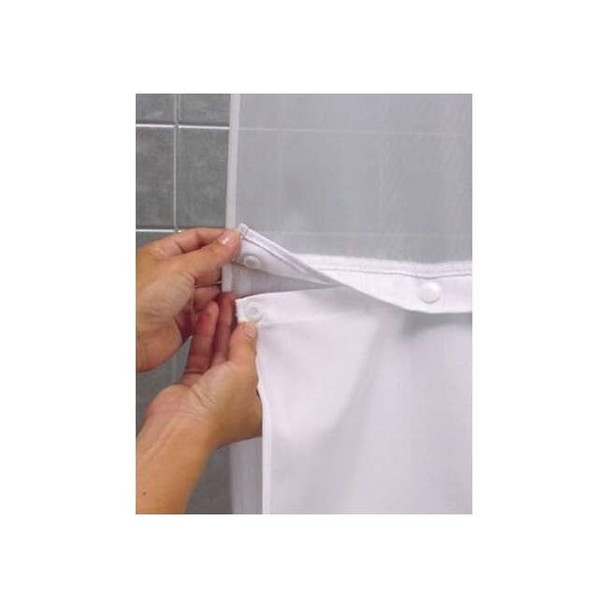 Hookless Polyester white snap liner,70x57, Plastic, White HBH40SL0157AM