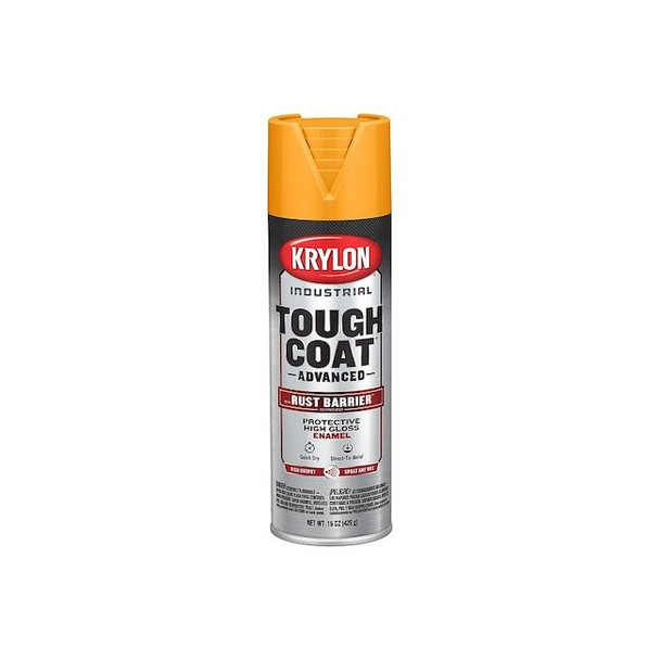 Krylon Industrial Spray Paint, Equipment Yellow, Gloss, Solvent, 15 oz K00489008
