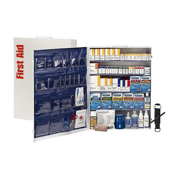 First Aid Kit and Housing, Metal Cabinet, 2,138 Components, 200 People Served
