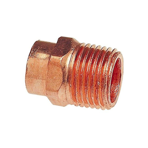Nibco Straight,Copper,Cup1/2in,MNPT3/8in 9030601