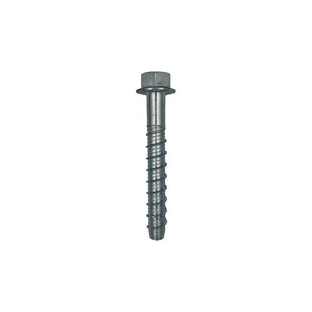 Screw Anchor, 3/8 in Dia., Hex, 3 in L, Steel Zinc Plated, 10 PK