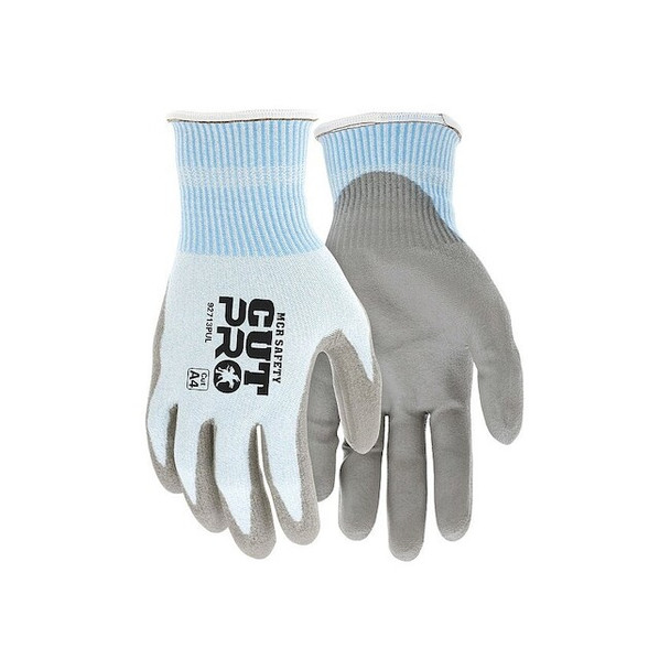 Coated Gloves, Cut Level A4 ,Dipped ,Polyurethane ,Smooth ,L ( 9 ) 1 PR