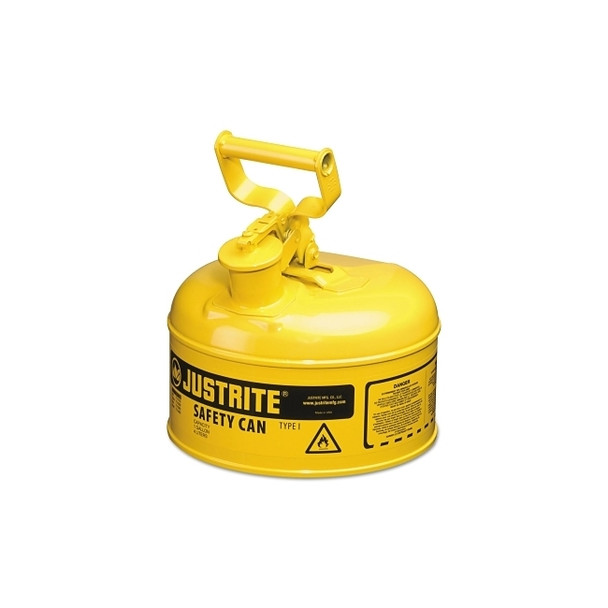 Type l Steel Safety Can, Diesel, 1 gal, Yellow, Includes SS Flame Arrestor/Swinging Handle