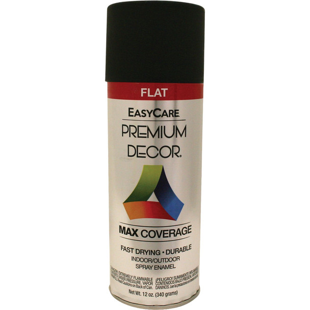 EasyCare Premium Decor 12 Oz. Spray Paint, Black Flat PDS6-AER