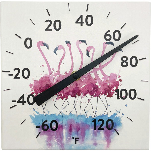 Taylor 8 In. Ceramic Flamingo Tabletop Thermometer 5323342