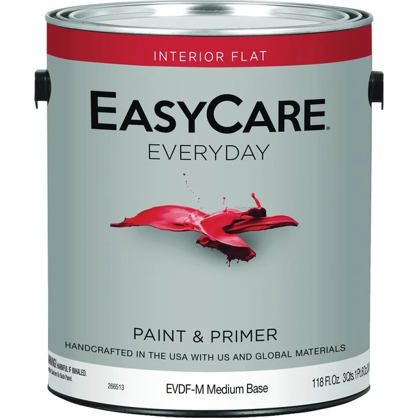 EasyCare Everyday Flat Interior Paint, Medium Base, 1 Gal. EVDFM-GL
