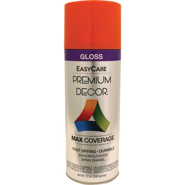 EasyCare Premium Decor 12 Oz. Spray Paint, Pumpkin Orange Gloss PDS101-AER