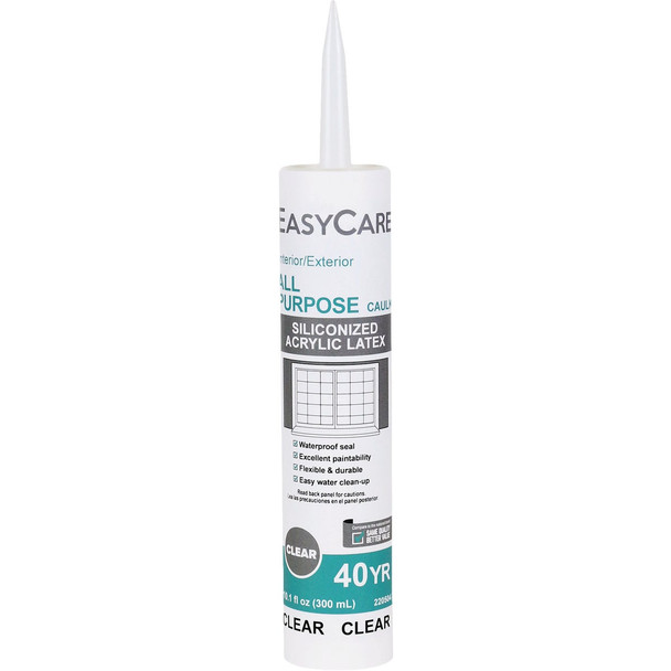 EasyCare 10.1 Oz. Clear Siliconized Acrylic Latex Caulk 7079808732