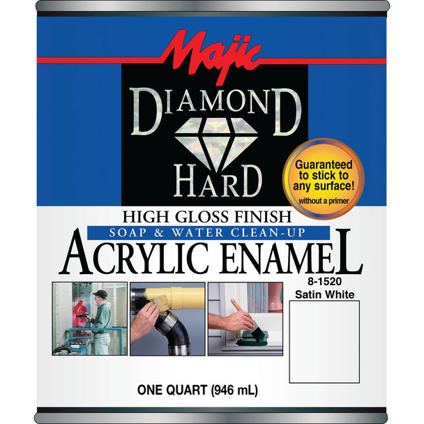 Majic Diamond Hard Acrylic Enamel, Satin White, 1 Qt. 8-1520-2
